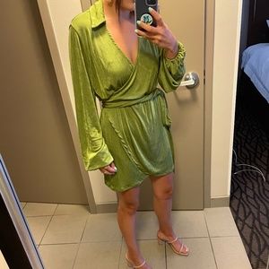 Princess Polly Retro Mini Wrap Cocktail Dress